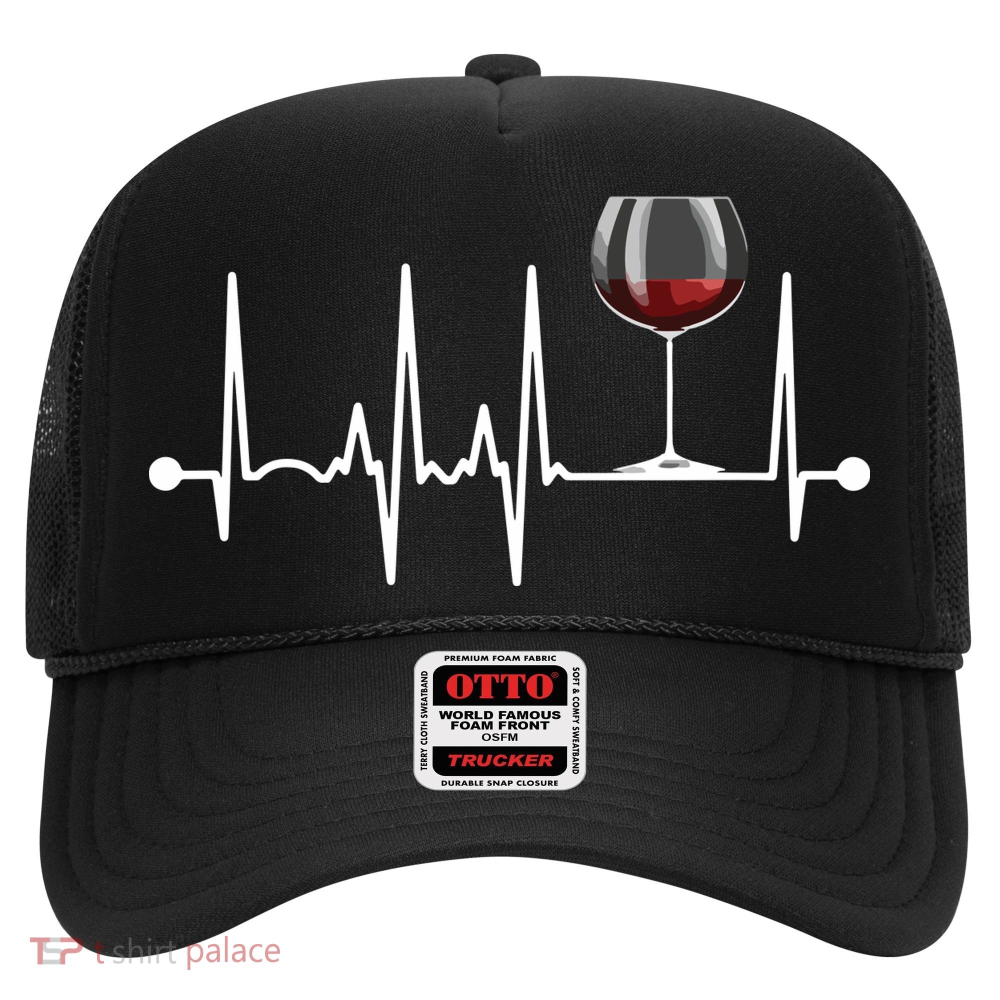 Wine Heartbeat Wine Drinker Lover Tasting Gift Wine Glass Hat