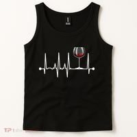 Wine Heartbeat Wine Drinker Lover Tasting Gift Wine Glass Tank Top thumb 2