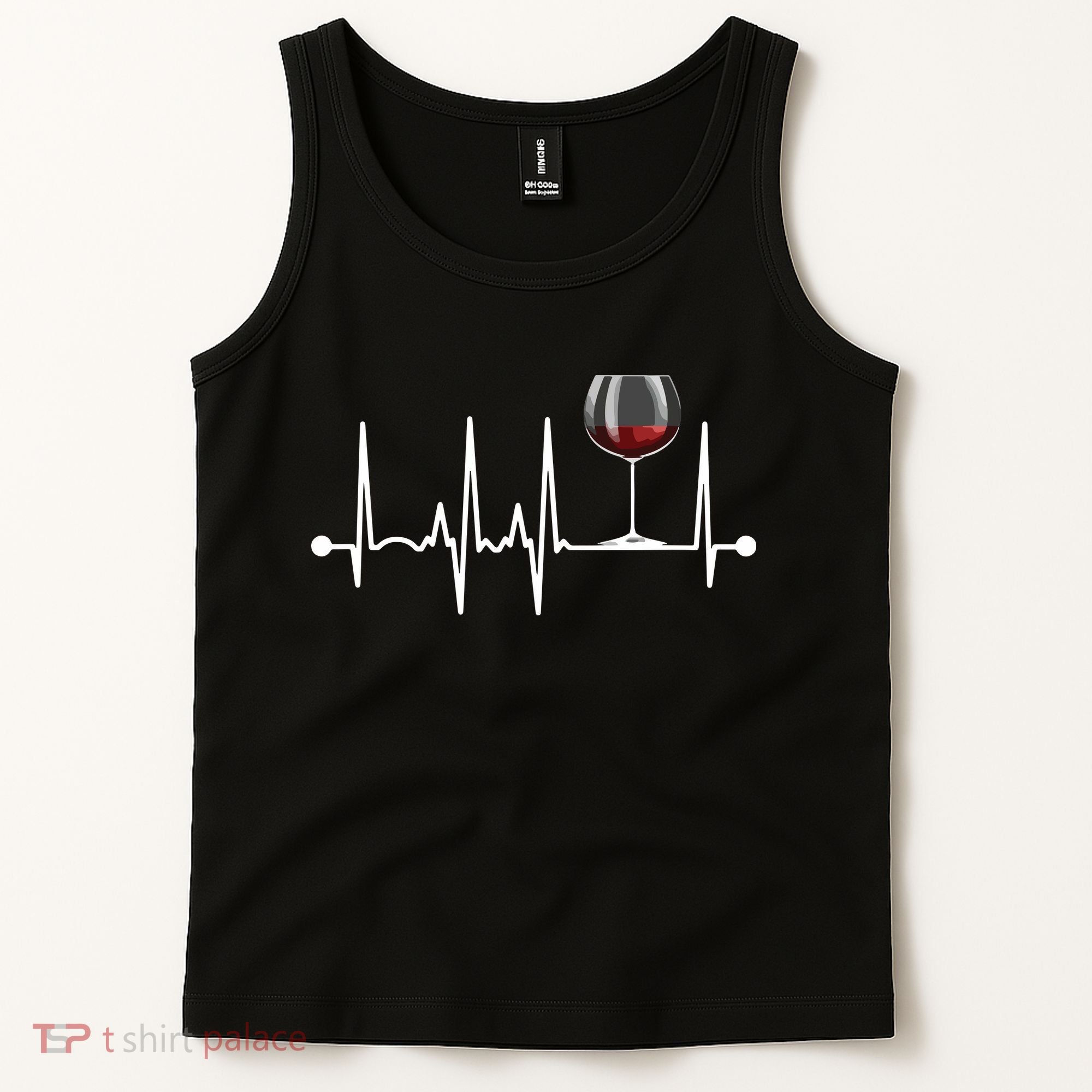 Wine Heartbeat Wine Drinker Lover Tasting Gift Wine Glass Tank Top