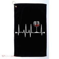 Wine Heartbeat Wine Drinker Lover Tasting Gift Wine Glass Golf Towel thumb 0