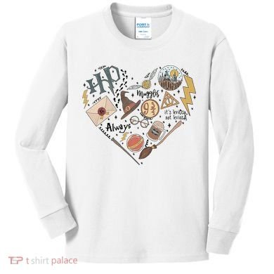 Witch Heart Wizard Lover Magical Trending Gift Idea Kids Long Sleeve Shirt