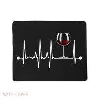 Wine Heartbeat Wine Drinker Lover Tasting Gift Wine Glass Mousepad thumb 0