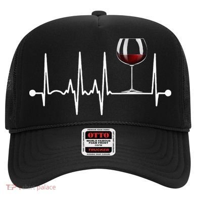 Wine Heartbeat Wine Drinker Lover Tasting Gift Wine Glass Hat