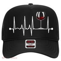 Wine Heartbeat Wine Drinker Lover Tasting Gift Wine Glass Hat thumb 0
