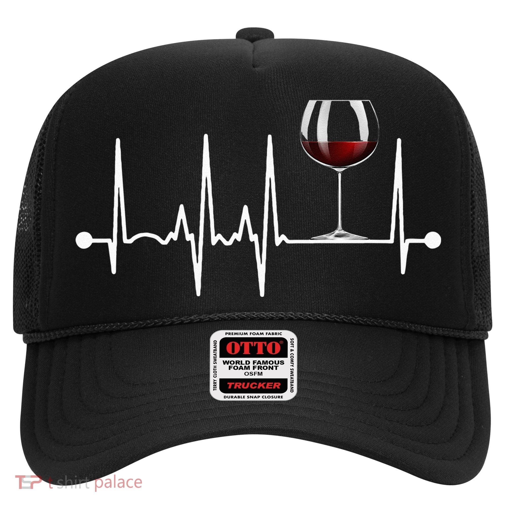 Wine Heartbeat Wine Drinker Lover Tasting Gift Wine Glass Hat