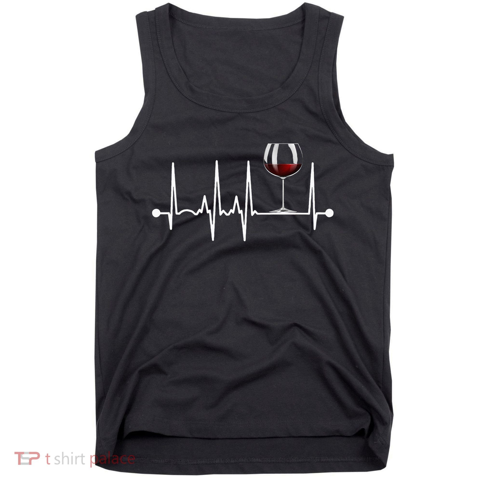 Wine Heartbeat Wine Drinker Lover Tasting Gift Wine Glass Tank Top