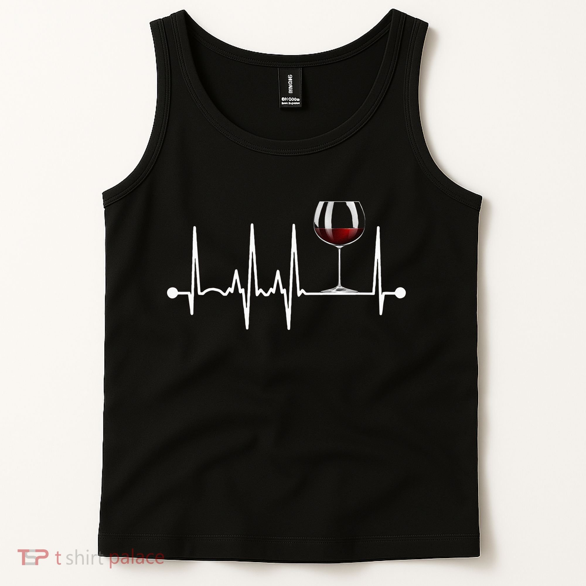 Wine Heartbeat Wine Drinker Lover Tasting Gift Wine Glass Tank Top