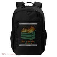 Warm Holiday Wishes Trash Can Flame Ugly Christmas Backpack thumb 0
