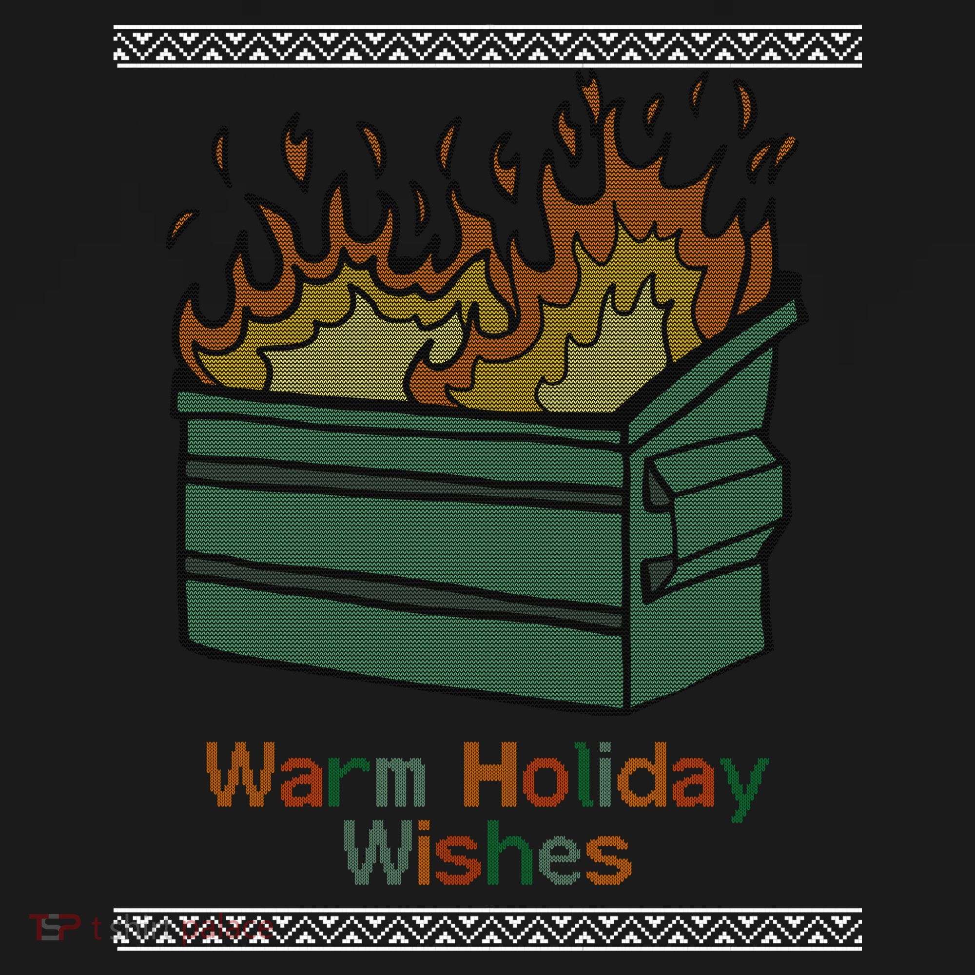 Warm Holiday Wishes Trash Can Flame Ugly Christmas Tote Bag