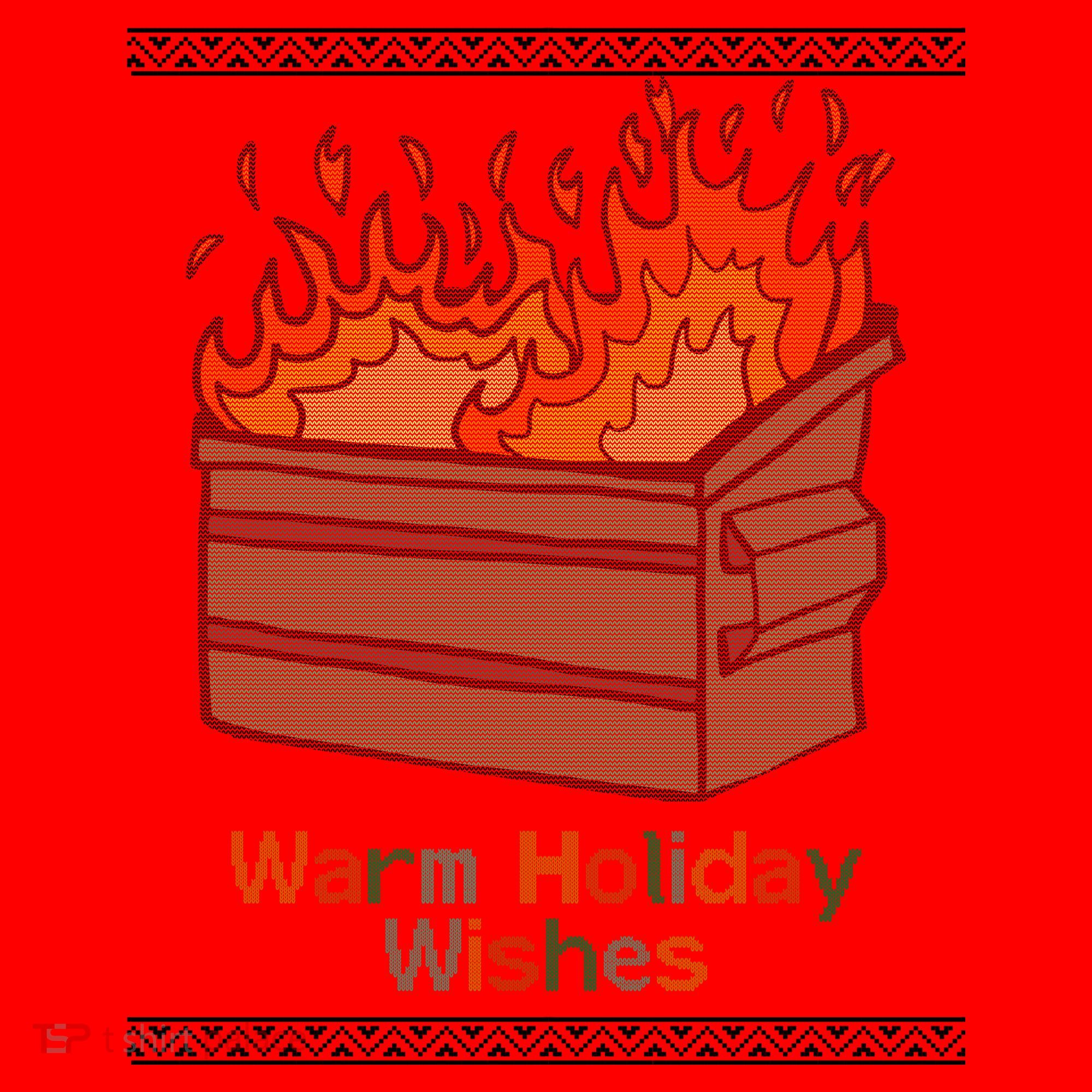 Warm Holiday Wishes Trash Can Flame Ugly Christmas Santa Hat
