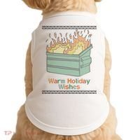 Warm Holiday Wishes Trash Can Flame Ugly Christmas Doggie Tank thumb 0
