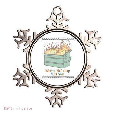Warm Holiday Wishes Trash Can Flame Ugly Christmas Ornament