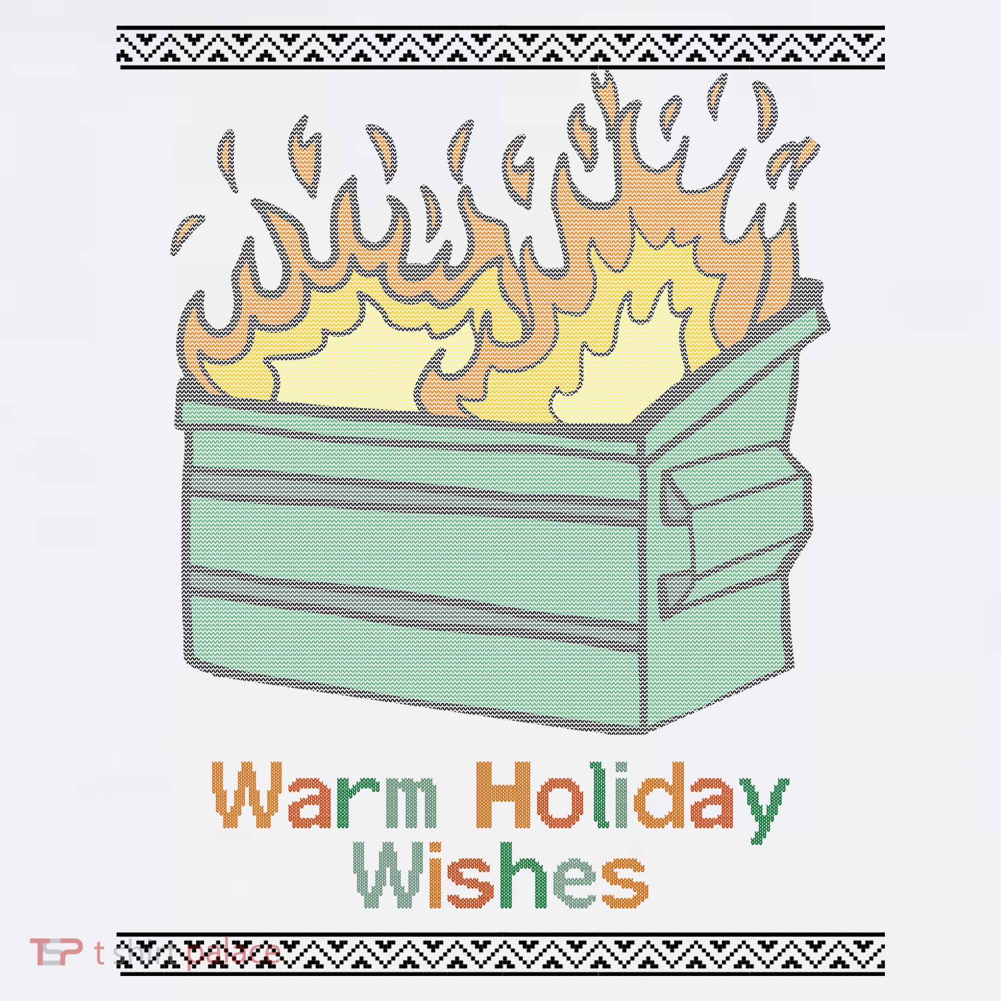 Warm Holiday Wishes Trash Can Flame Ugly Christmas Women's Tank Top