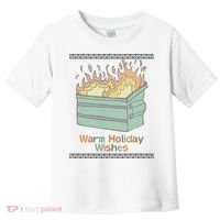 Warm Holiday Wishes Trash Can Flame Ugly Christmas Toddler T-Shirt thumb 0