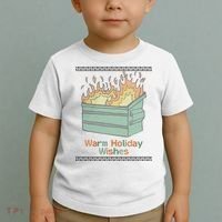 Warm Holiday Wishes Trash Can Flame Ugly Christmas Toddler T-Shirt thumb 2