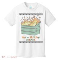 Warm Holiday Wishes Trash Can Flame Ugly Christmas Kids T-Shirt thumb 0