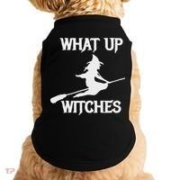 Witch Halloween What Up Witches With A Broomstick Doggie Tank thumb 0