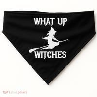Witch Halloween What Up Witches With A Broomstick USA-Made Doggie Bandana thumb 0