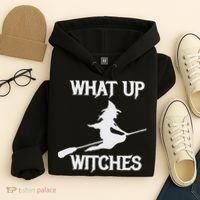 Witch Halloween What Up Witches With A Broomstick Hoodie thumb 4
