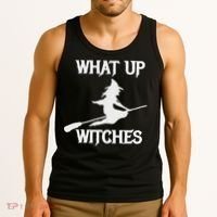 Witch Halloween What Up Witches With A Broomstick Tank Top thumb 3