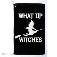 Witch Halloween What Up Witches With A Broomstick Golf Towel thumb 0