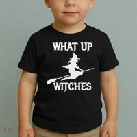 Witch Halloween What Up Witches With A Broomstick Toddler T-Shirt thumb 2
