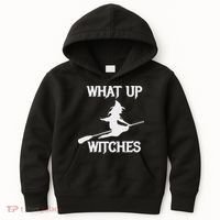 Witch Halloween What Up Witches With A Broomstick Kids Hoodie thumb 0