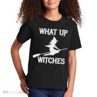 Witch Halloween What Up Witches With A Broomstick Kids T-Shirt thumb 2