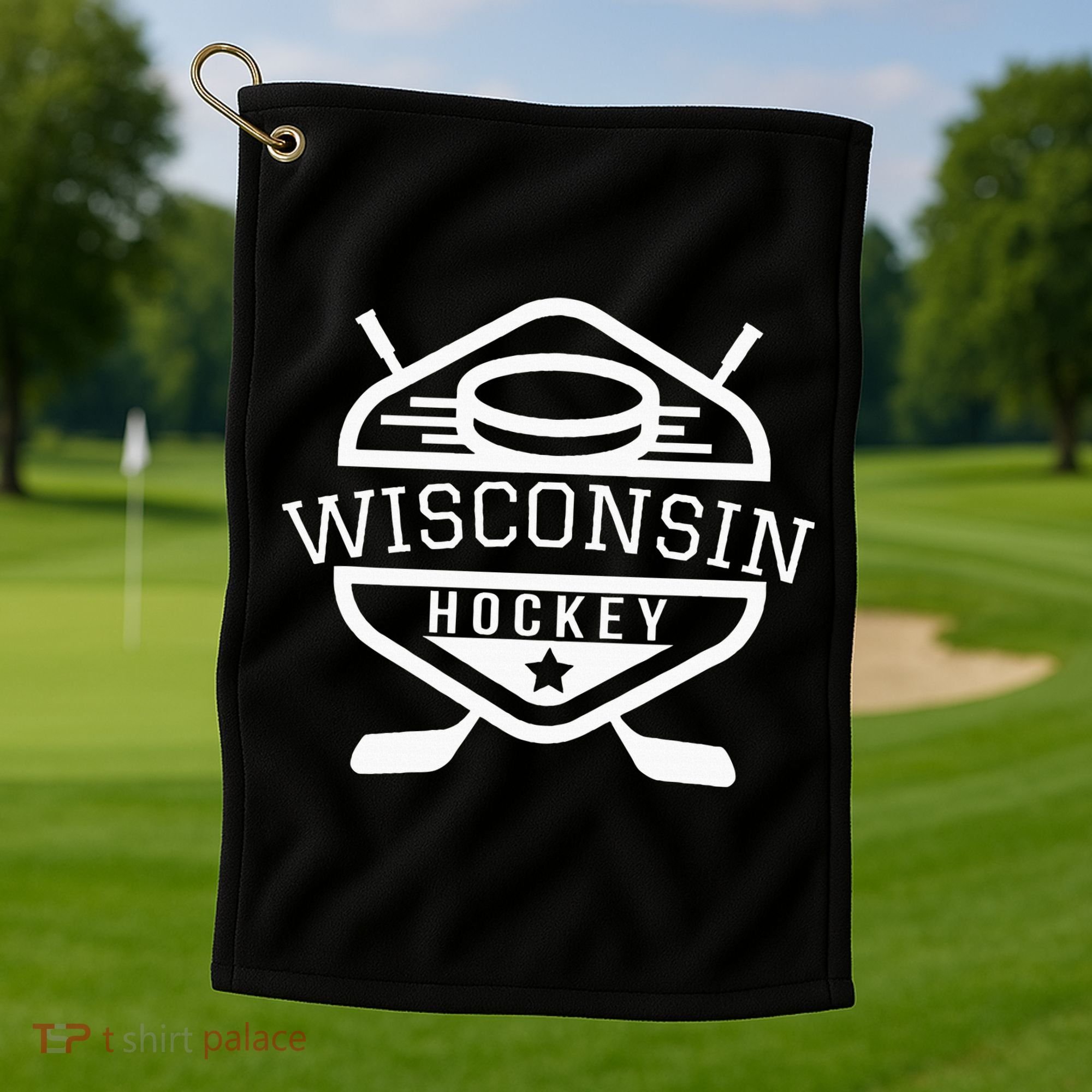Wisconsin Hockey Golf Towel