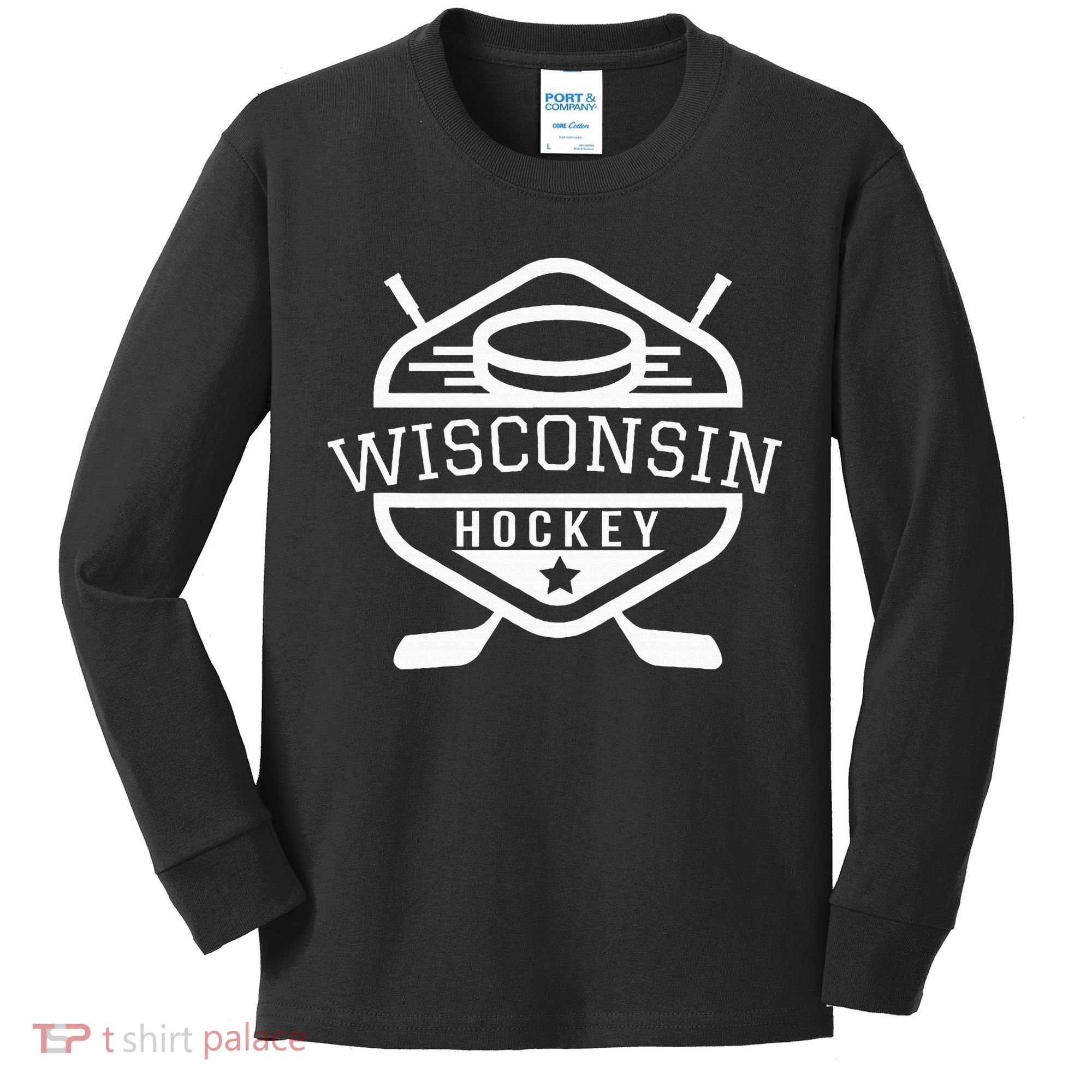 Wisconsin Hockey Kids Long Sleeve Shirt