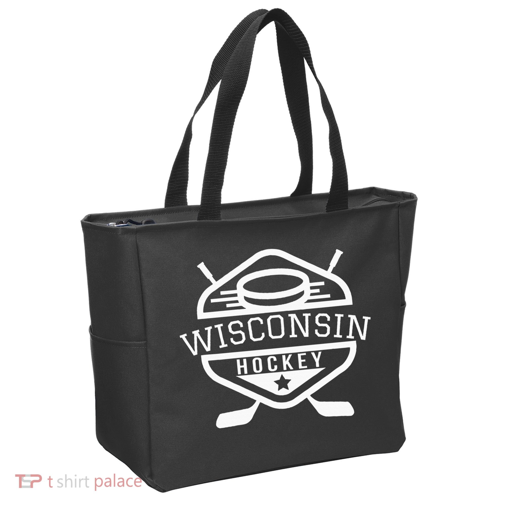 Wisconsin Hockey Tote Bag