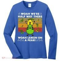 WeRe Half Way There Woah Summer Lemon On A Pear Happy Women's Long Sleeve Shirt thumb 0
