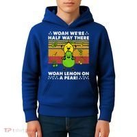 WeRe Half Way There Woah Summer Lemon On A Pear Happy Kids Hoodie thumb 4