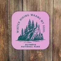Winter Hiking Warms My Soul Washington State Coaster thumb 0