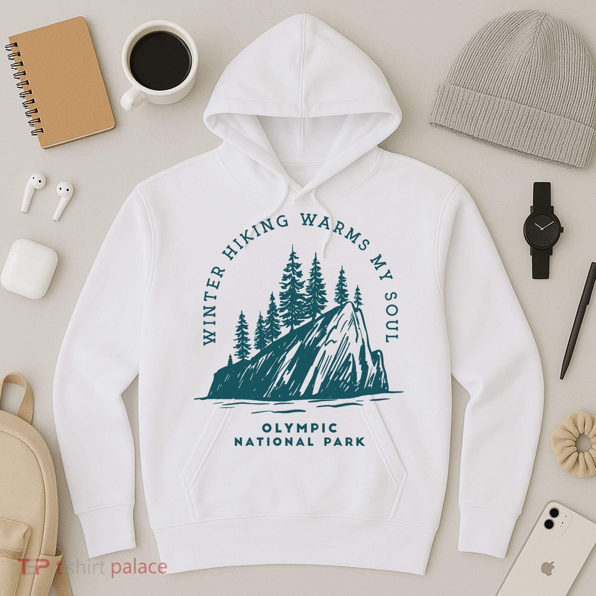 Winter Hiking Warms My Soul Washington State Hoodie