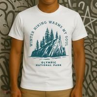 Winter Hiking Warms My Soul Washington State T-Shirt thumb 3