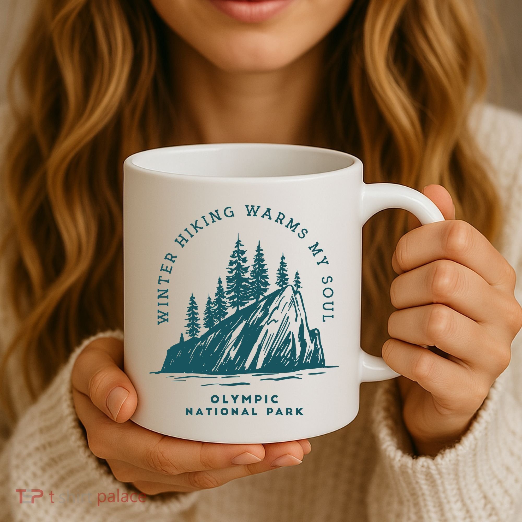 Winter Hiking Warms My Soul Washington State Coffee Mug
