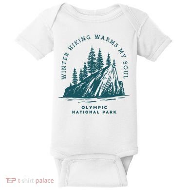 Winter Hiking Warms My Soul Washington State Baby Bodysuit
