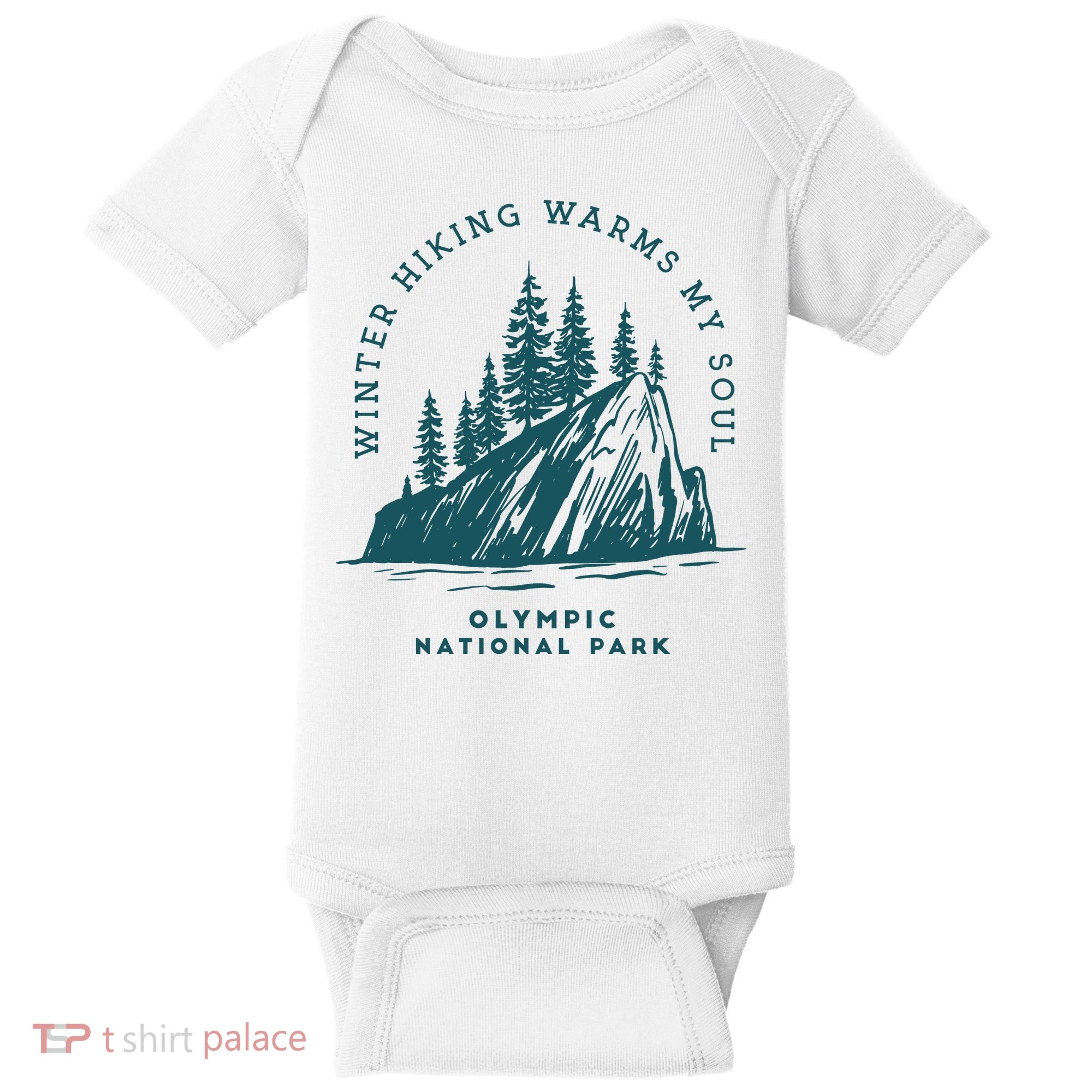 Winter Hiking Warms My Soul Washington State Baby Bodysuit