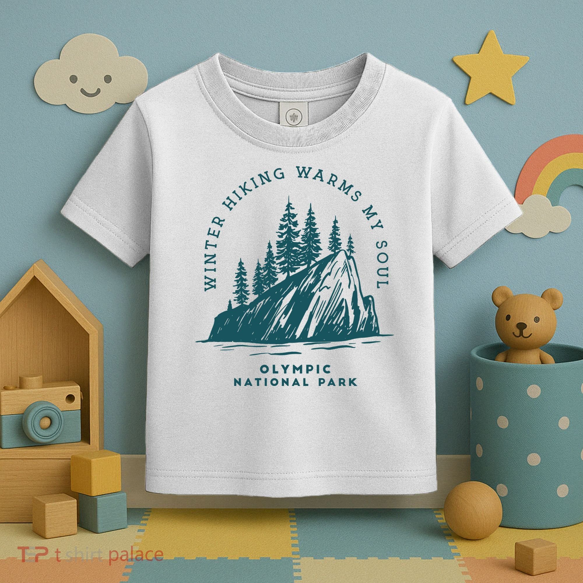 Winter Hiking Warms My Soul Washington State Toddler T-Shirt