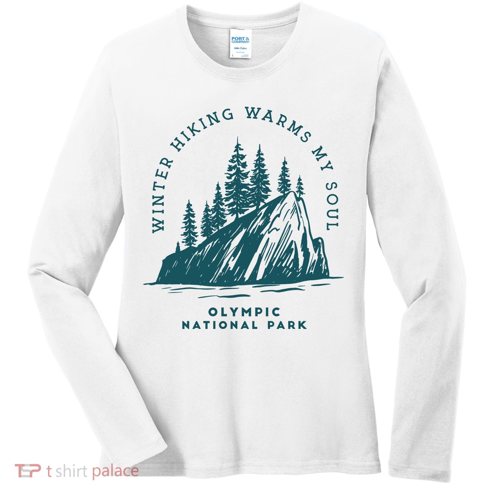 Winter Hiking Warms My Soul Washington State Women's Long Sleeve Shirt