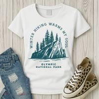 Winter Hiking Warms My Soul Washington State Women's T-Shirt thumb 3