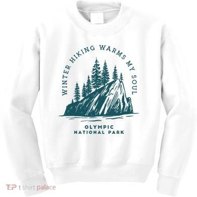 Winter Hiking Warms My Soul Washington State Kids Sweatshirt