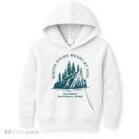 Winter Hiking Warms My Soul Washington State Kids Hoodie thumb 0
