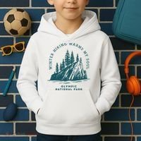 Winter Hiking Warms My Soul Washington State Kids Hoodie thumb 2