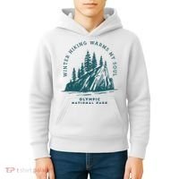 Winter Hiking Warms My Soul Washington State Kids Hoodie thumb 4