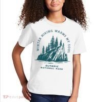 Winter Hiking Warms My Soul Washington State Kids T-Shirt thumb 2