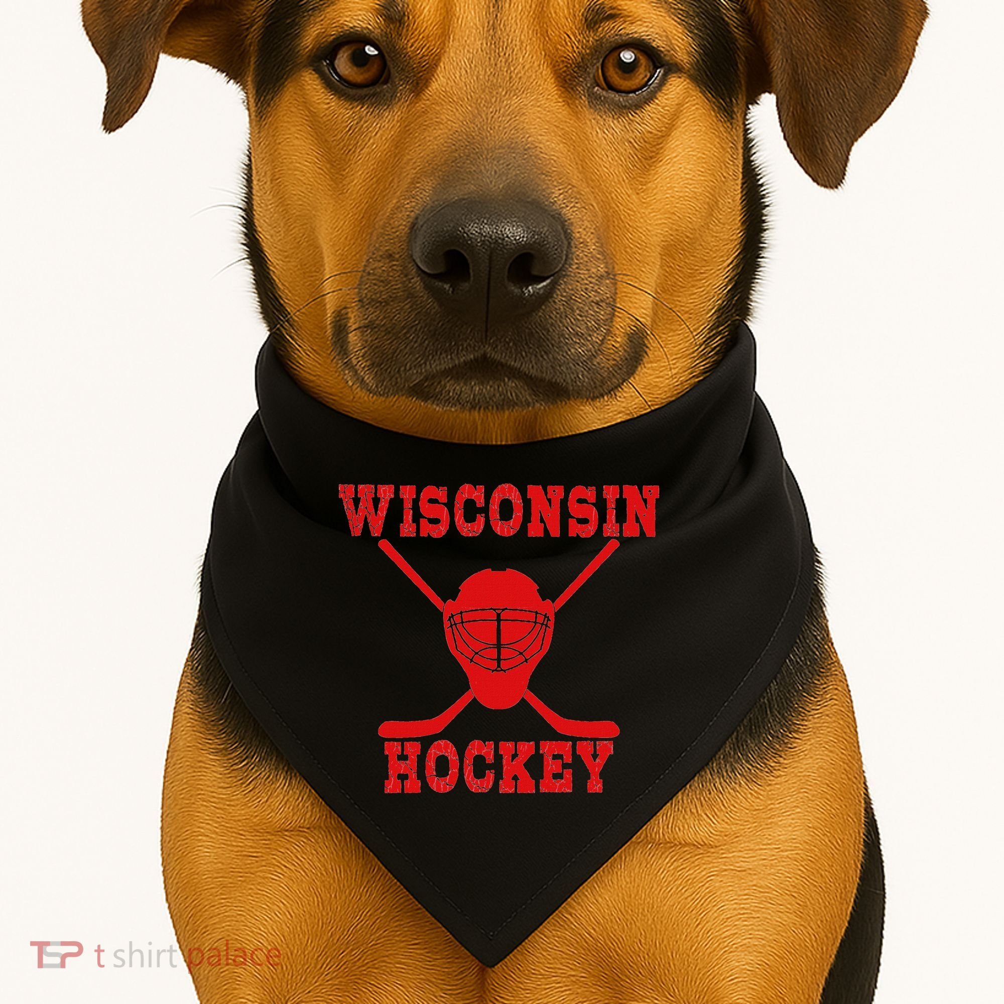 Wisconsin Hockey USA-Made Doggie Bandana
