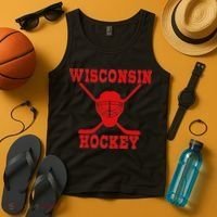 Wisconsin Hockey Tank Top thumb 4