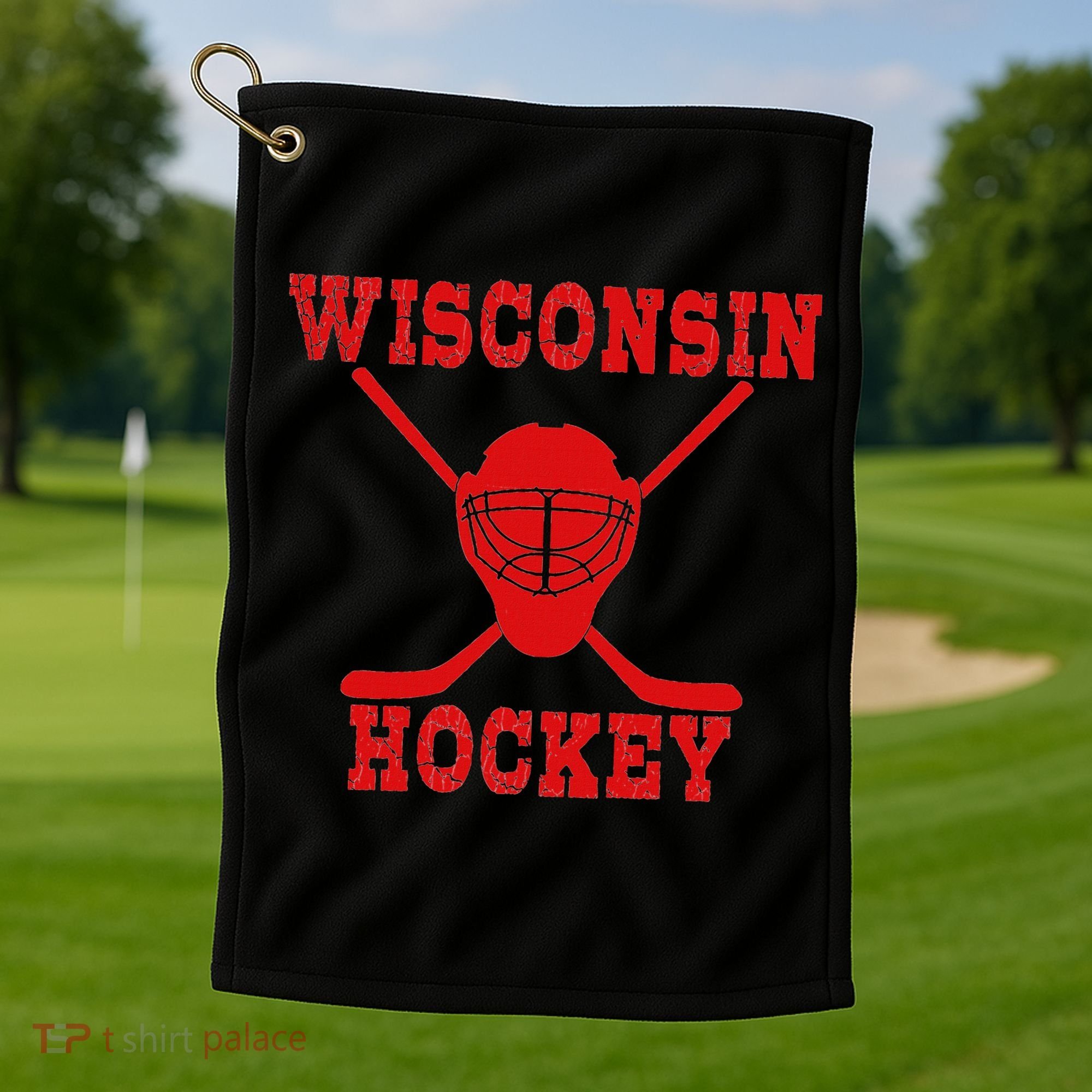 Wisconsin Hockey Golf Towel